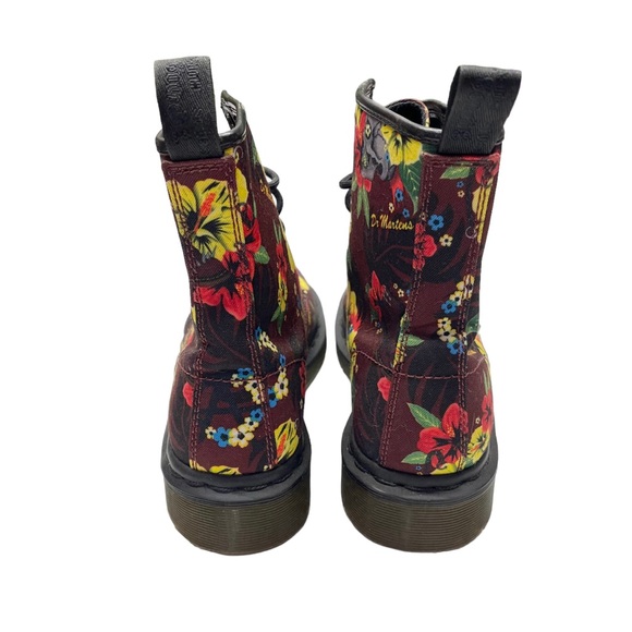 Dr. Martens Castel Hawaiian Punk Canvas Cherry Red Rouge Boot Women’s - Picture 5 of 8